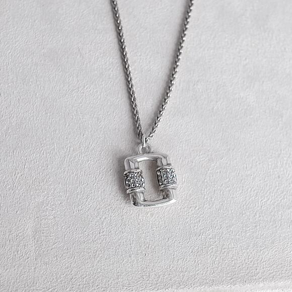 Brighton Meridian Linx Petite Necklace Silver Plated Crystal 16-18" - Picture 2 of 7